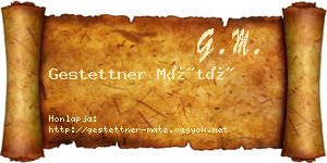 Gestettner Máté névjegykártya